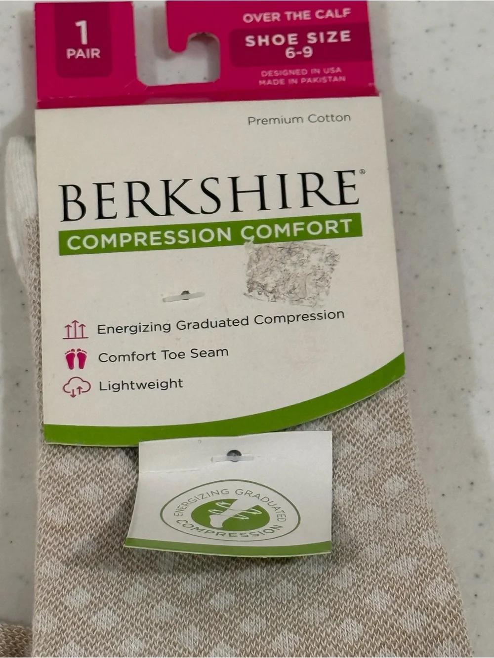 NEW Women’s Berkshire Compression Over the Calf Cotton Socks ~ Fits Size 6-9